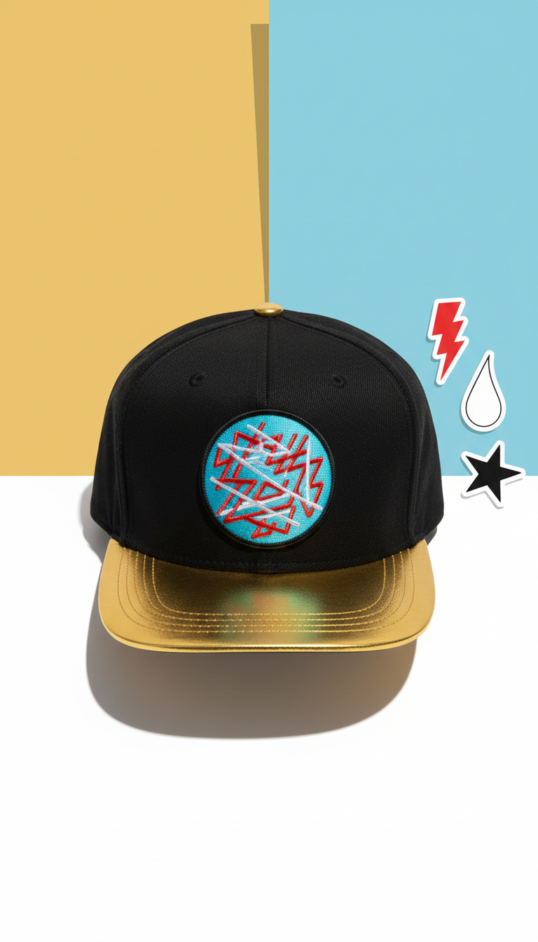 Drop gold snapback cap